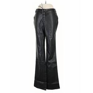 NEW WWW women's lace up vegan leather pants in black